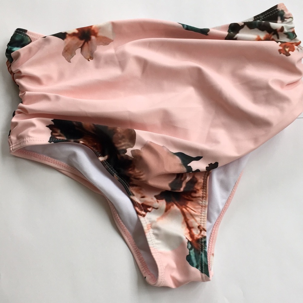 Pink floral swim bottoms